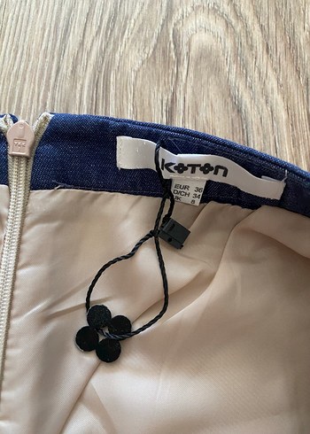 Düğmeli Keten Midi Kalem Etek - Görsel 2