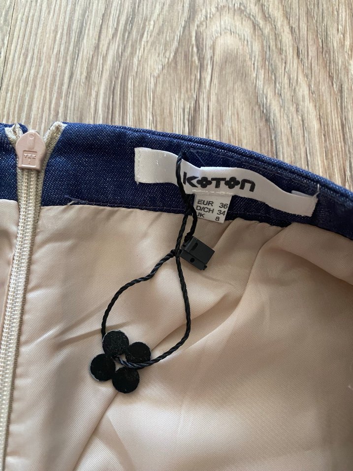 Düğmeli Keten Midi Kalem Etek - Görsel 2