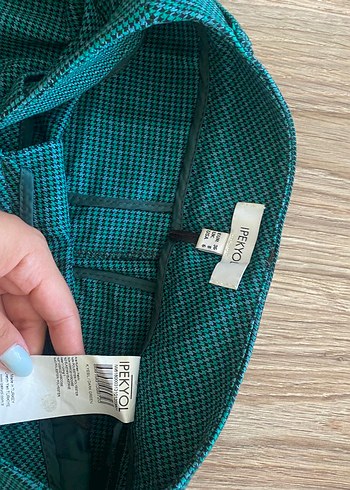 s Beden yeşil Renk Yeşil Parlak Midi Kumaş Pantolon