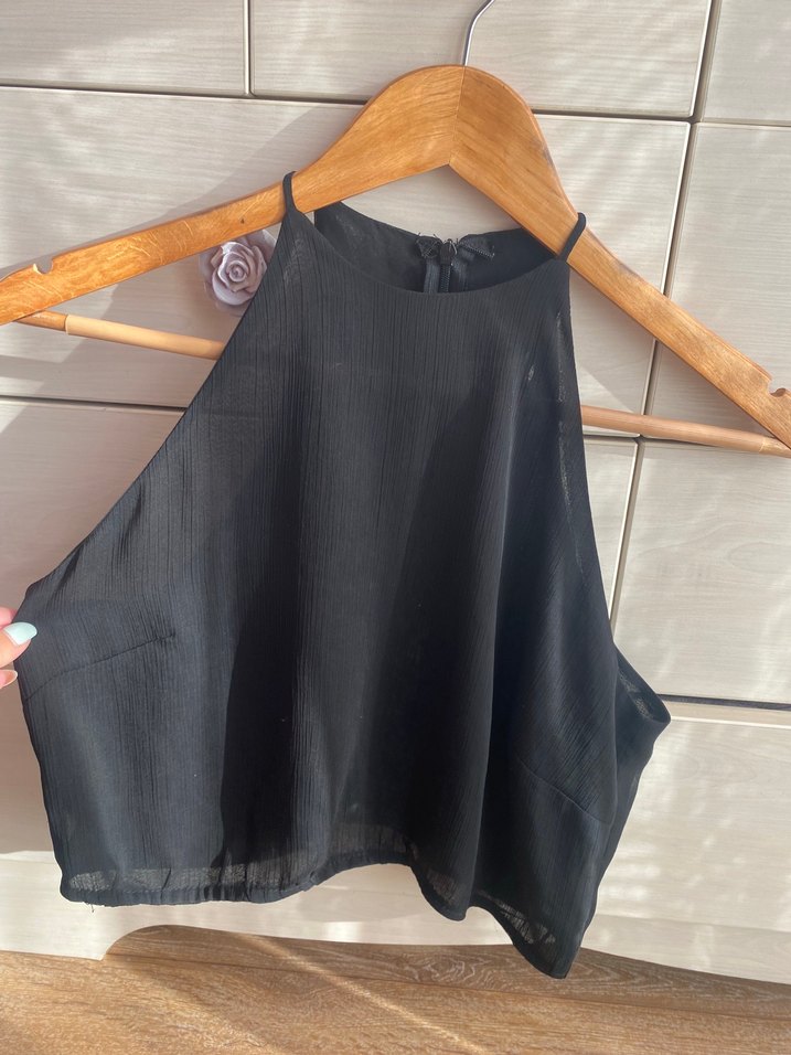 Siyah Drapeli Yüksek Yakalı büstiyer - Görsel 2