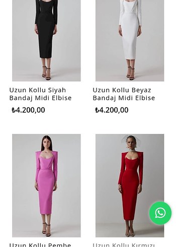 Uzun Kollu Kırmızı V Yakalı Kalem Elbise - Görsel 4