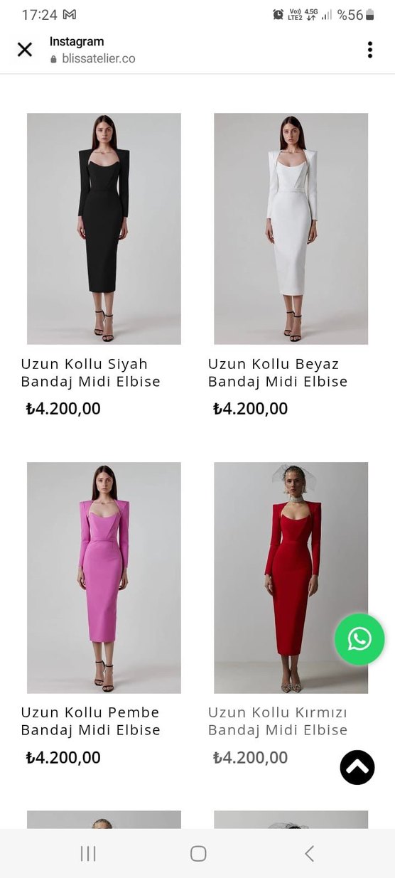 Uzun Kollu Kırmızı V Yakalı Kalem Elbise - Görsel 4