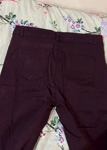 40 Beden Bordo boru paça kumaş pantolon