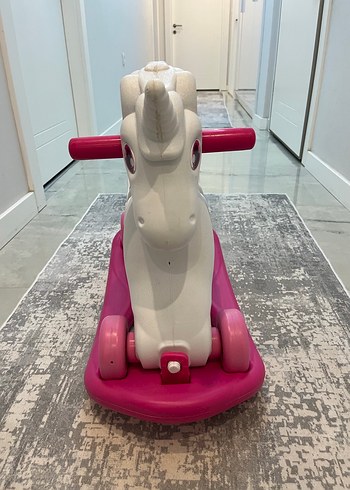 Sallanan at Pembe Tekerlekli Unicorn Oyuncak - Görsel 3