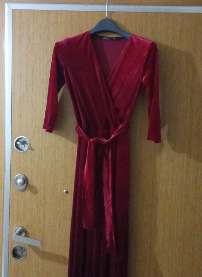 Bordo Uzun Kadın Sabahlık - Görsel 3