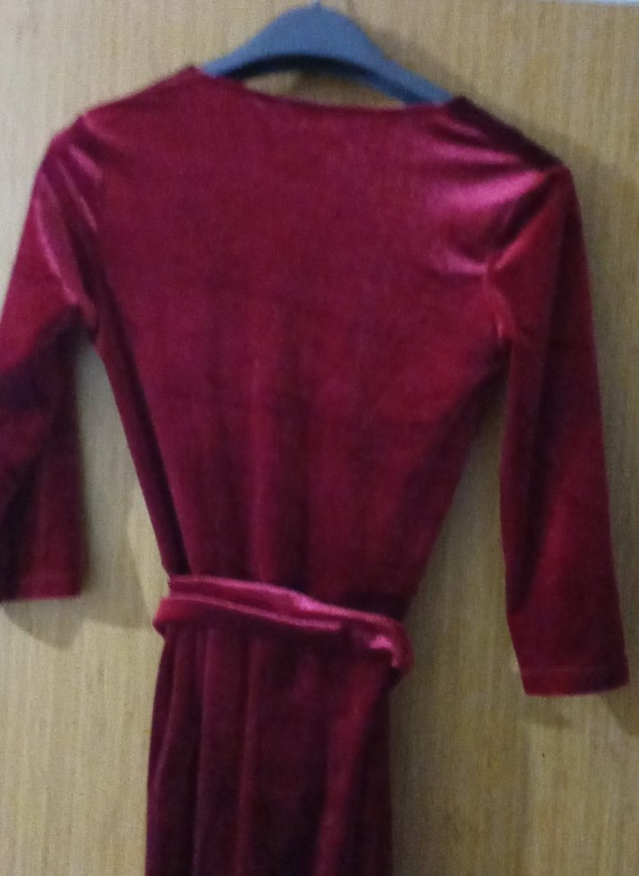 Bordo Uzun Kadın Sabahlık - Görsel 5