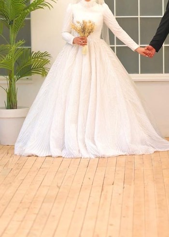 Yüksek Yakalı Vintage Prenses Gelinlik - Görsel 4