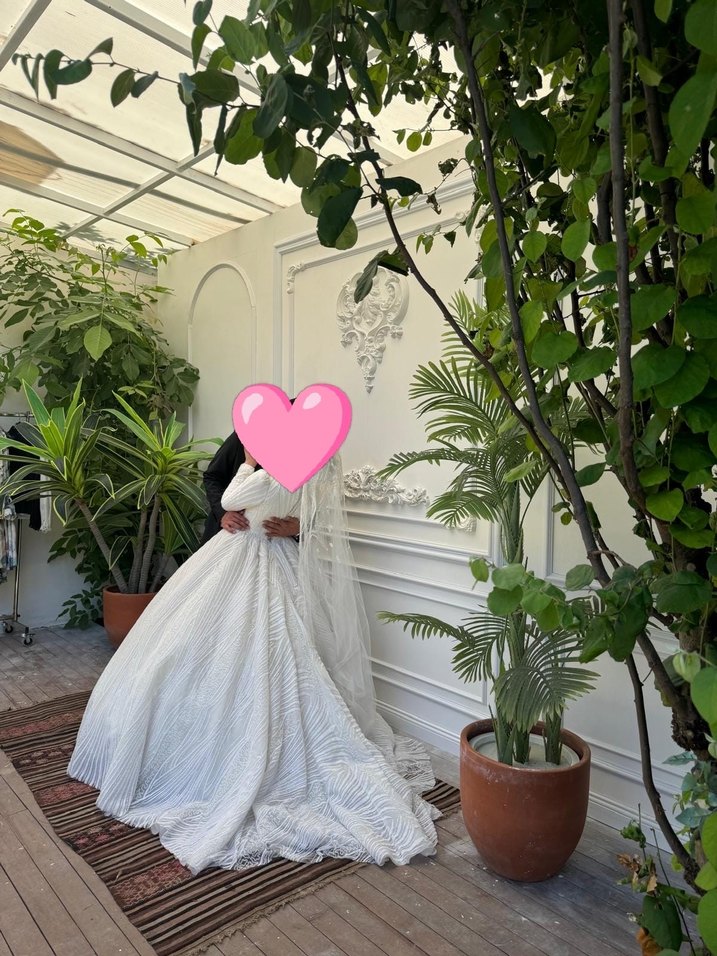 Yüksek Yakalı Vintage Prenses Gelinlik - Görsel 3