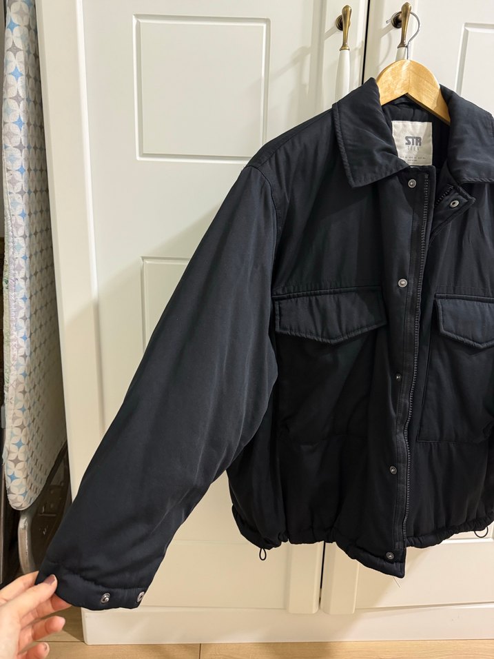 Düğmeli Siyah Kadın Mont - Görsel 2