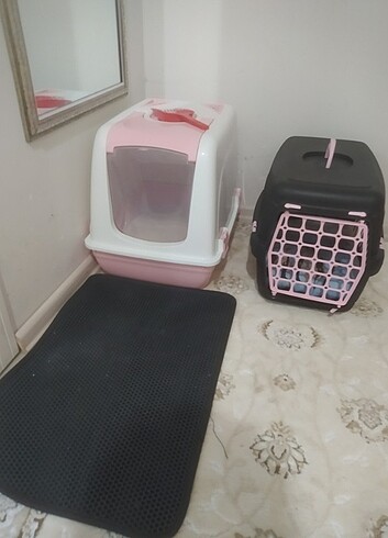  Kedi tuvaleti ve taşıma çantası 