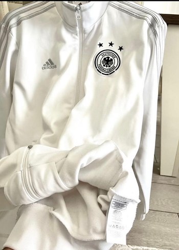 Adidas Beyaz Fermuarlı Erkek Sweatshirt - Görsel 3