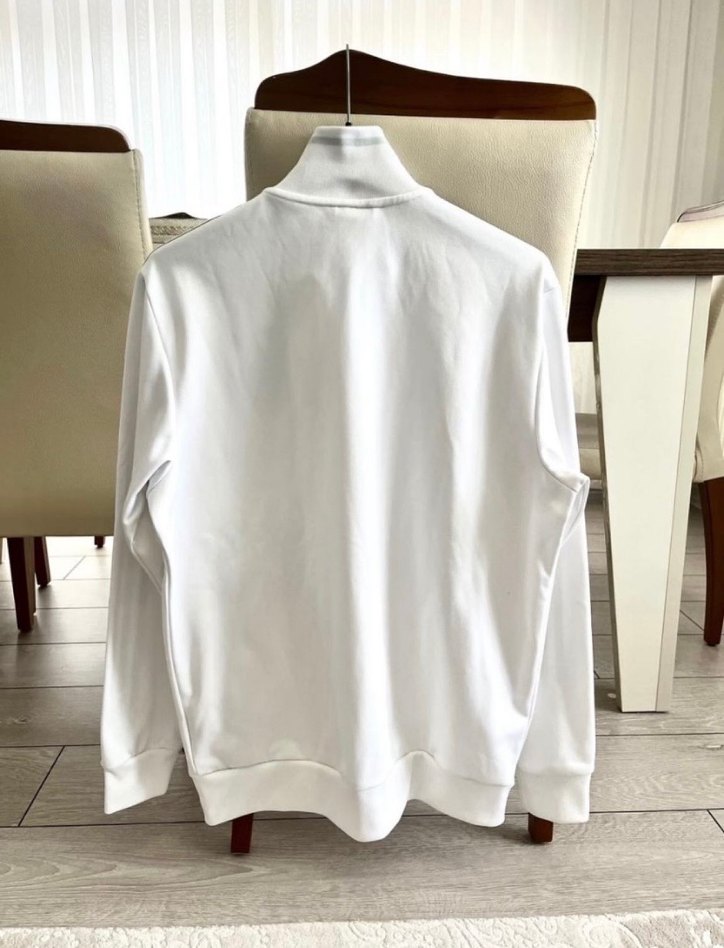 Adidas Beyaz Fermuarlı Erkek Sweatshirt - Görsel 4