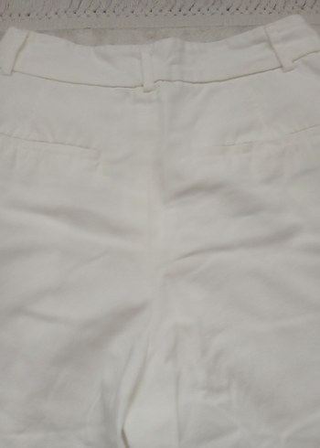 Zara zara Beyaz Keten Bol Paça Pantolon