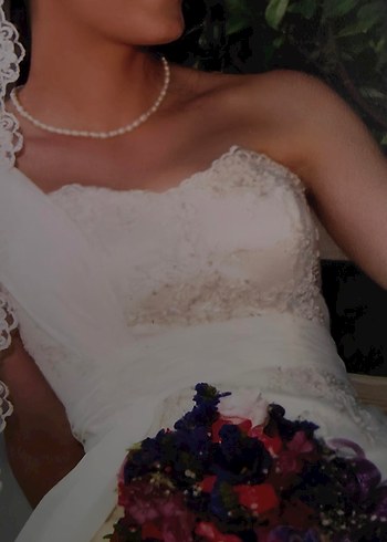 Straplez A Kesim Vintage Gelinlik