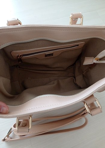 Bej Deri Minimalist Kadın Çanta - Görsel 4