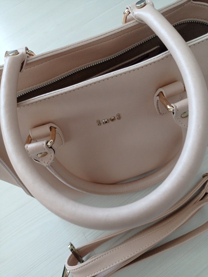 Bej Deri Minimalist Kadın Çanta - Görsel 5