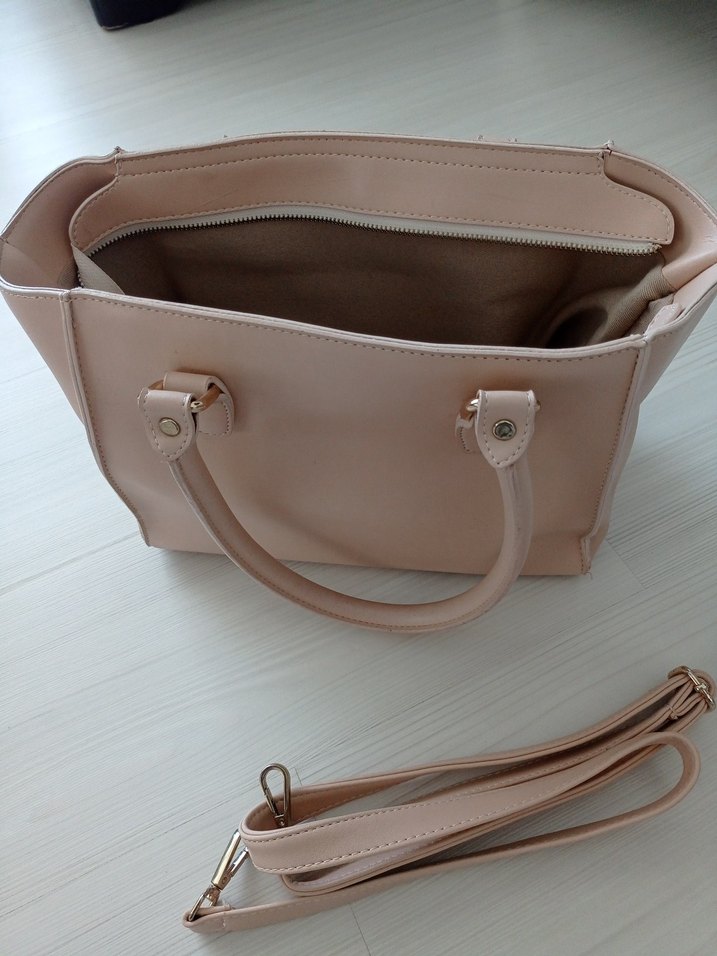 Bej Deri Minimalist Kadın Çanta - Görsel 2