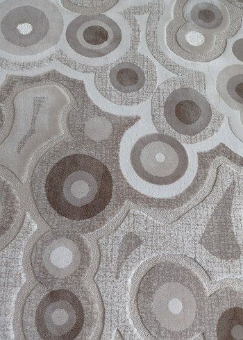 Bej ve Gri Soyut Desenli Modern Halı - Görsel 7