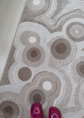 Bej ve Gri Soyut Desenli Modern Halı - Görsel 6