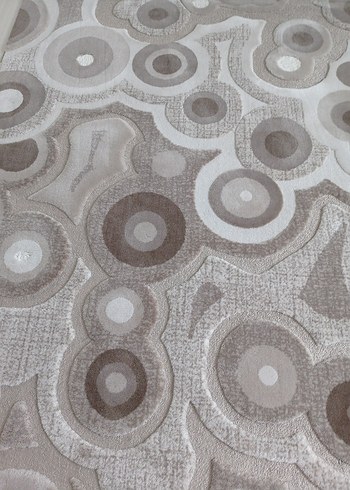 Bej ve Gri Soyut Desenli Modern Halı - Görsel 9