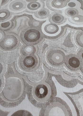 Bej ve Gri Modern Soyut Desenli Halı - Görsel 3