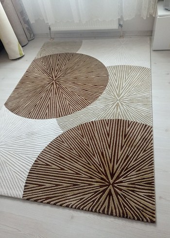 Soyut Desenli Kahverengii Halı - Görsel 5