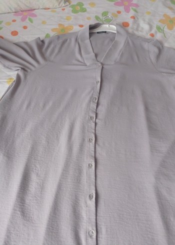 Gri Uzun Kollu Düğmeli Tunik 52 beden - Görsel 2