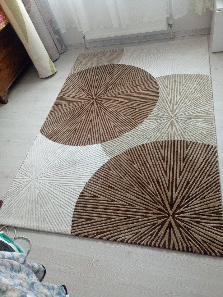 Açık Kahverengi Soyut Desenli Modern Halı - Görsel 2