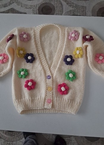 Çiçek İşlemeli Bohem Kız Hırka crop çiçekli hırka el emeği - Görsel 5