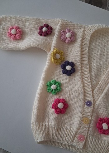 Çiçek İşlemeli Bohem Kız Hırka crop çiçekli hırka el emeği - Görsel 4