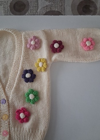 Çiçek İşlemeli Bohem Kız Hırka crop çiçekli hırka el emeği - Görsel 2