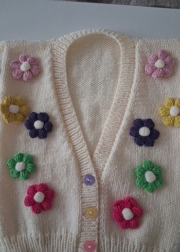 Çiçek İşlemeli Bohem Kız Hırka crop çiçekli hırka el emeği - Görsel 6