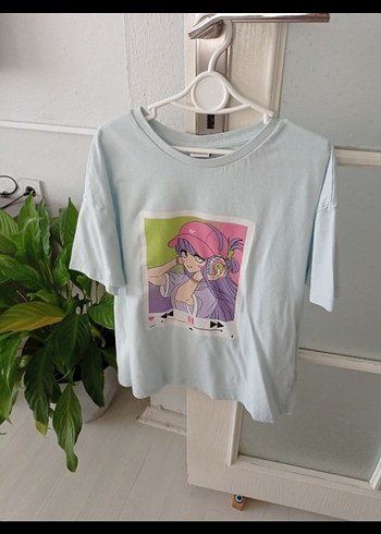 Kızlar için renkli bağlama desenli kısa kollu tişört - Görsel 6