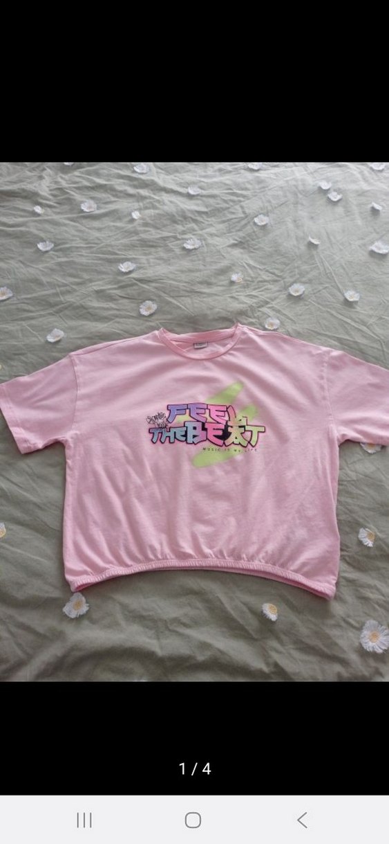 Kızlar için renkli bağlama desenli kısa kollu tişört - Görsel 5