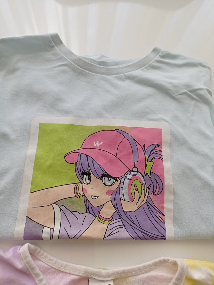 Kız Çocuk Batik Desenli Pamuklu Tişört - Görsel 2