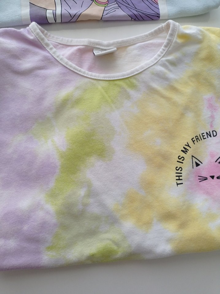 Kız Çocuk Batik Desenli Pamuklu Tişört - Görsel 3