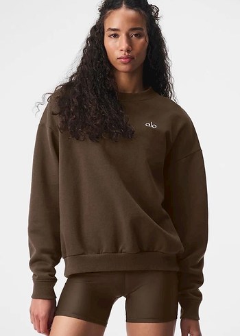 Kahverengi Oversize Kadın Sweatshirt