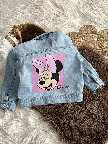 Zara kız çocuk minnie kot ceket