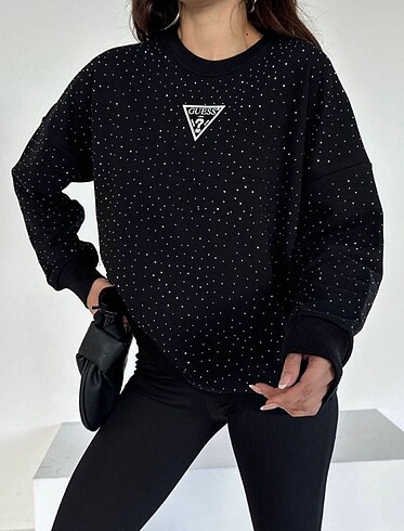 Guess Guess kadın taşlı sweatshirt