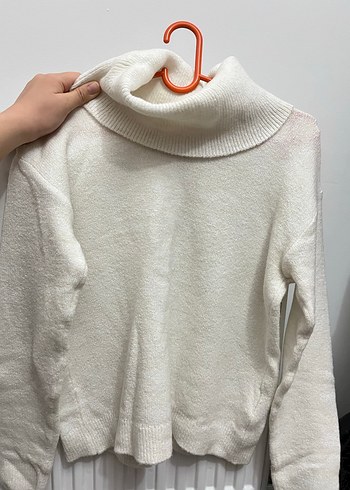 Beyaz Boğazlı Triko Kadın Kazak - Görsel 2