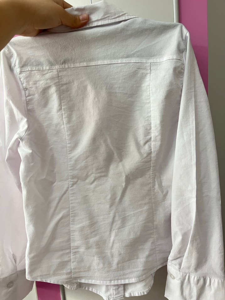 Beyaz Pamuklu Kadın Gömlek - Görsel 3