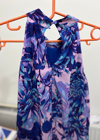 Mor Çiçekli Bohem kısa Elbise - Görsel 3