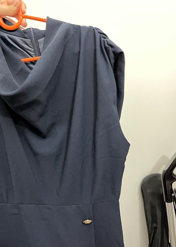 Düğmeli Lacivert Kadın Tulum - Görsel 3