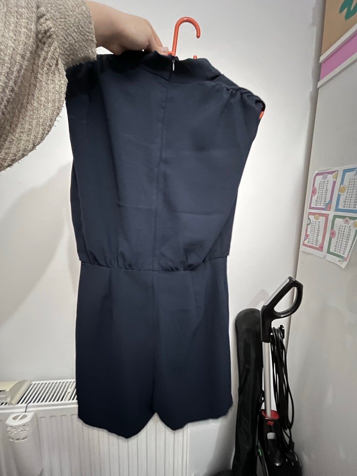 Düğmeli Lacivert Kadın Tulum - Görsel 2