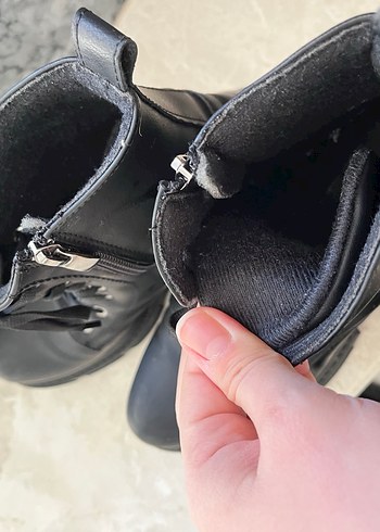 Kadın Siyah Deri Goth Bağcıklı Botlar - Görsel 4