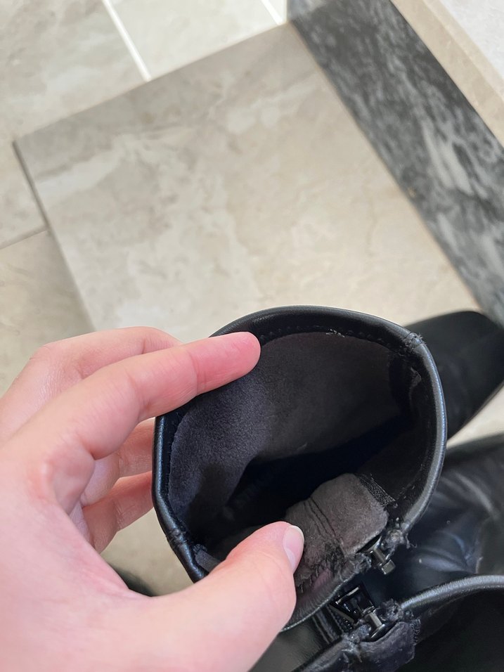 Siyah Deri Blok Topuklu Kadın Bot - Görsel 5