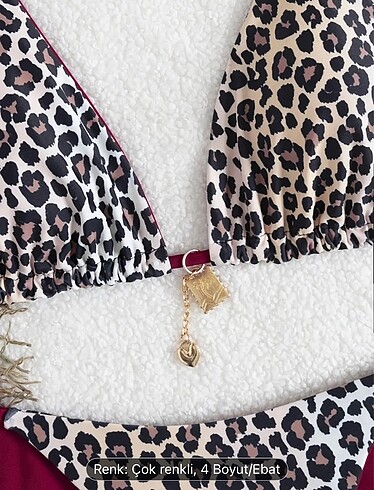 m Beden çeşitli Renk Leoparlı kadın bikini takımı TEMU