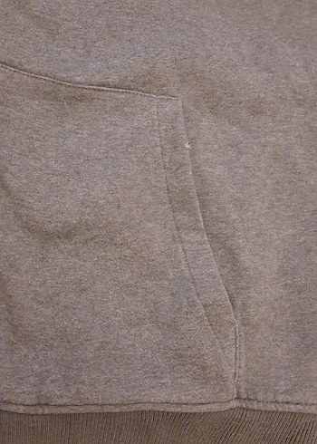 xl Beden Gri Kapüşonlu Fermuarlı Erkek Sweatshirt