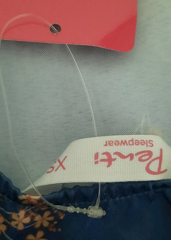 Mavi Çiçekli Askılı Gecelik - Görsel 3