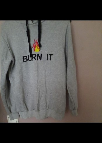 Gri Uzun Kollu Street Wear Sweatshirt - Görsel 2